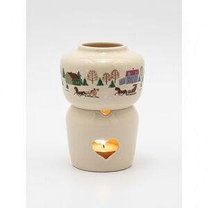 VTG OIL WARMER ivory antique candle base oil bowl aromatherapy farmhouse theme